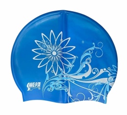 Czepek kąpielowy silikonowy SHEPA grafika niebieski B4