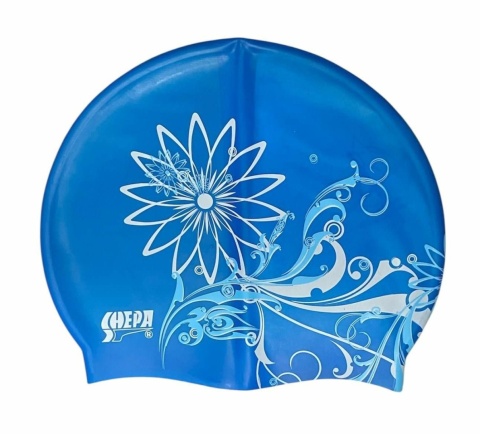 Czepek kąpielowy silikonowy SHEPA grafika niebieski B4