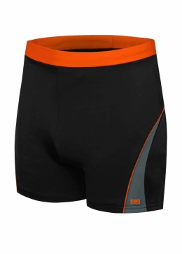 Kąpielówki basenowe dla mężczyzn SHEPA 059 czarno-pomarańczowe