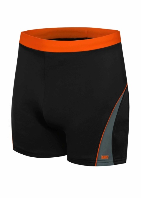 Kąpielówki basenowe dla mężczyzn SHEPA 059 czarno-pomarańczowe