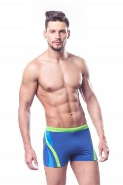 Kąpielówki basenowe dla mężczyzn SHEPA 408 B4D14/4 niebieskie/seledyn