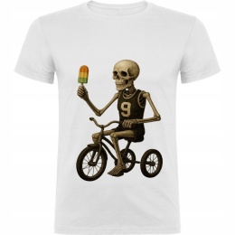 Koszulka kościotrup na rowerku z lodem L