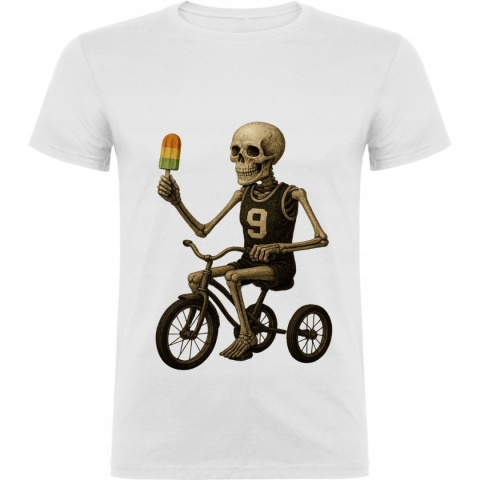 Koszulka kościotrup na rowerku z lodem L
