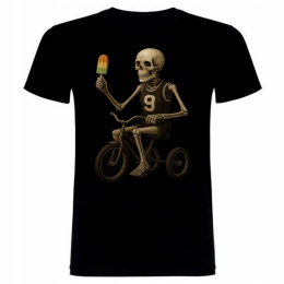 Koszulka kościotrup na rowerku z lodem L