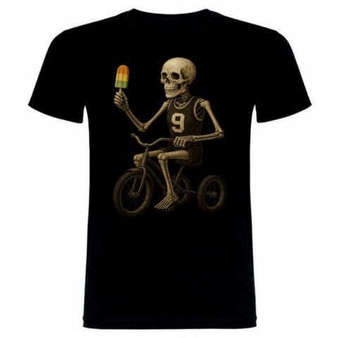 Koszulka kościotrup na rowerku z lodem L