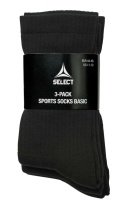 Skarpety piłkarskie treningowe SELECT czarne krótkie 3-pack