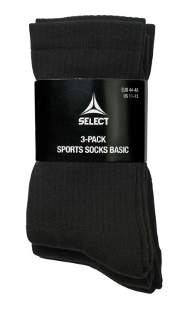 Skarpety piłkarskie treningowe SELECT czarne krótkie 3-pack